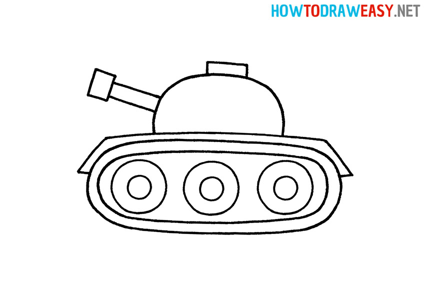 How to Draw a Cartoon Tank