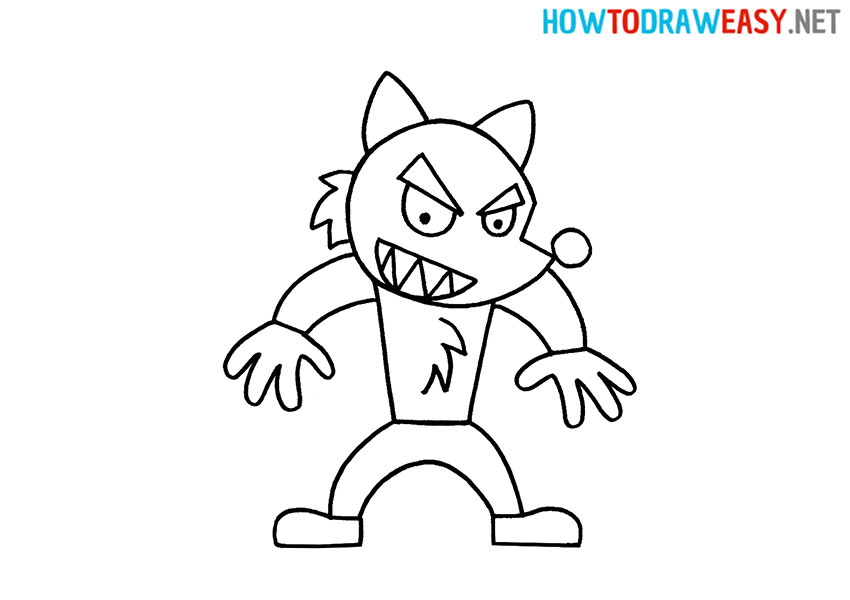 How to Draw a Cartoon Werewolf
