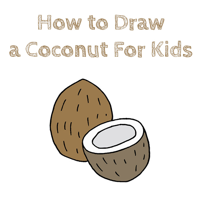 How to Draw a Coconut for Kids