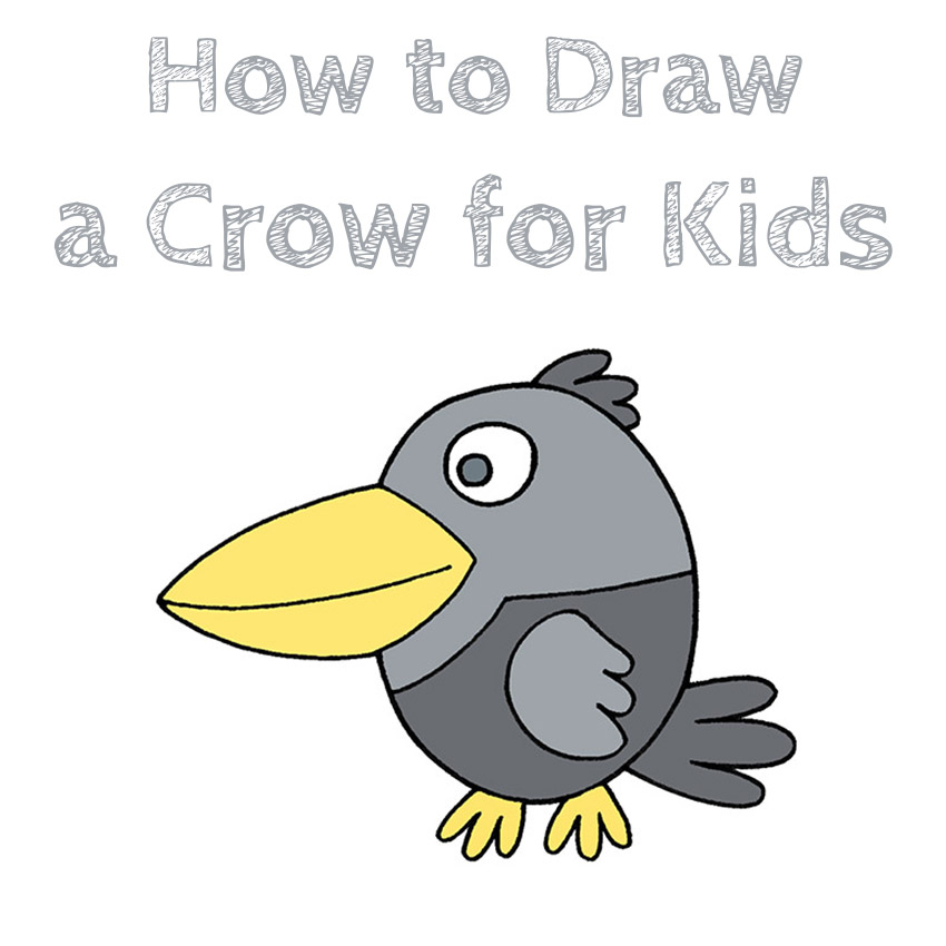 How To Draw A Crow For Kids How To Draw Easy