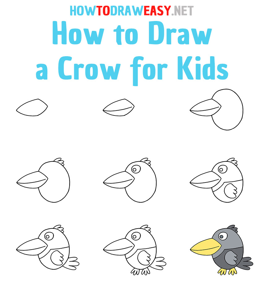 How to Draw a Crow Step by Step