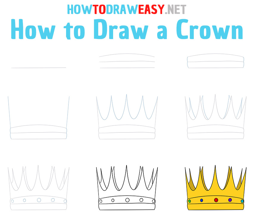 How to Draw a Crown Step by Step