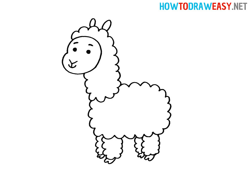 How to Draw a Cute Llama