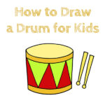 How to Draw a Drum for Kids