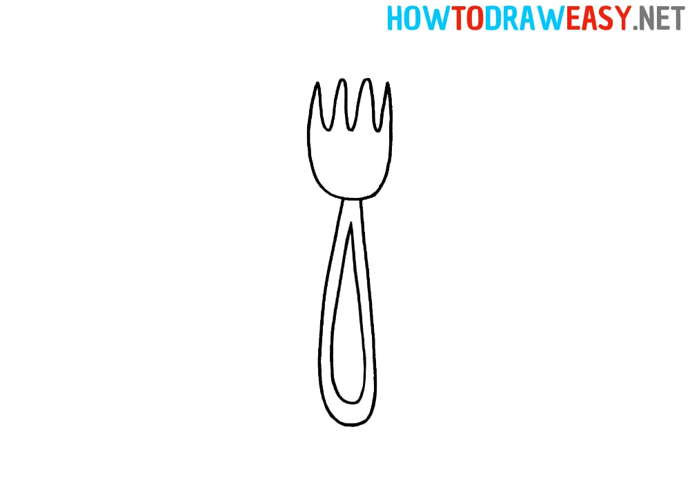 How to Draw a Fork Easy