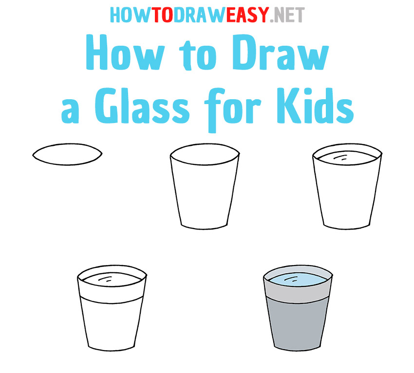 How to Draw a Glass for Kids Step by Step
