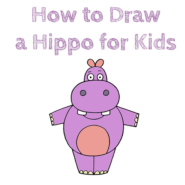 How to Draw a Hippo for Kids