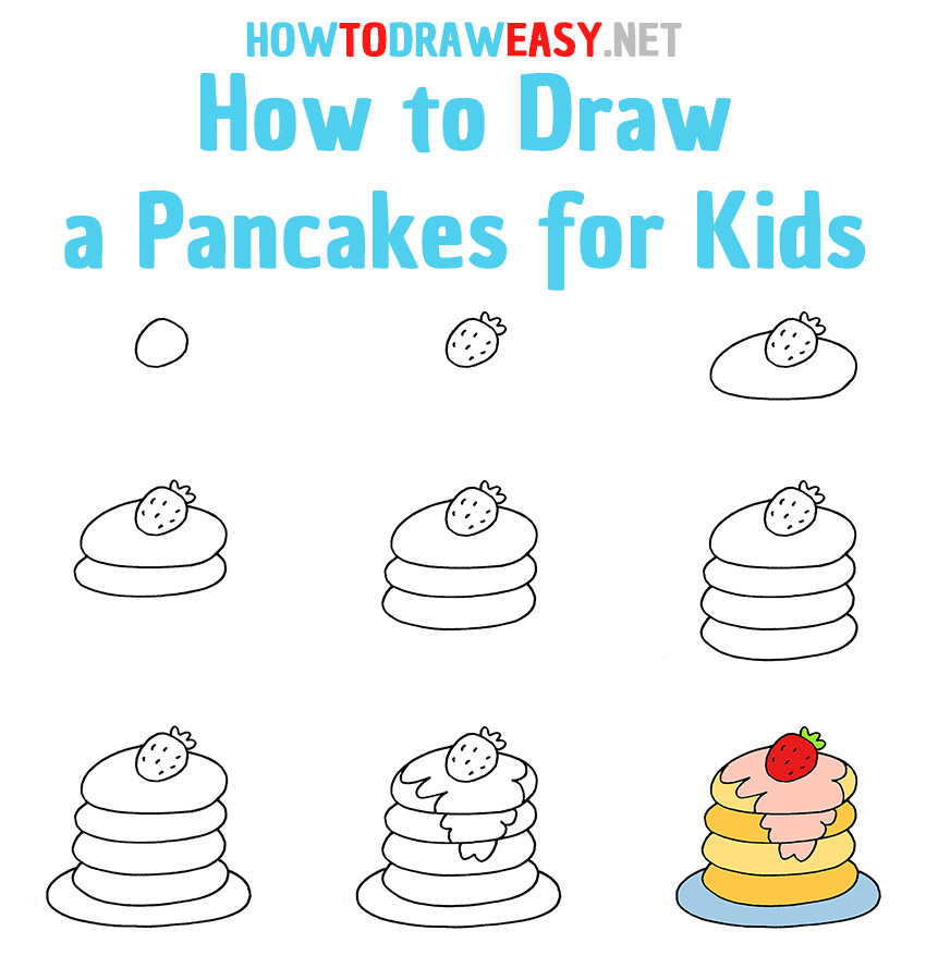 How to Draw a Pancakes Step by Step