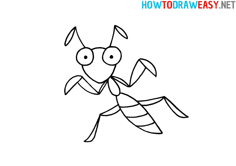 How to Draw a Praying Mantis Simple