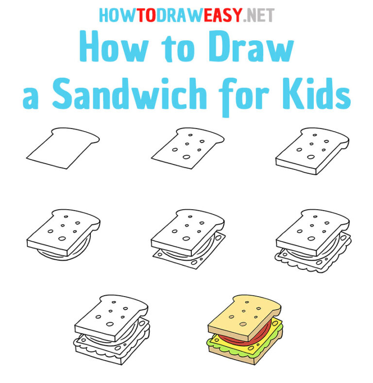 How to Draw a Sandwich for Kids How to Draw Easy