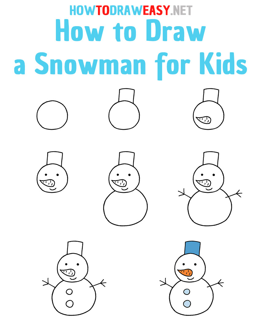 How to Draw a Snowman Step by Step