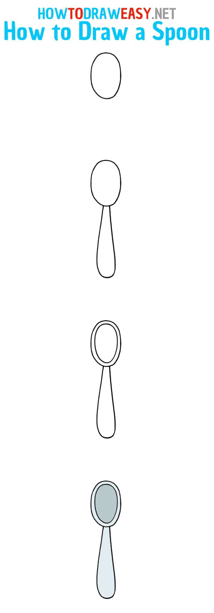 How to Draw a Spoon for Kids How to Draw Easy
