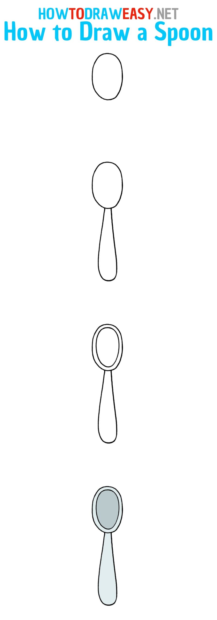 How to Draw a Spoon Step by Step