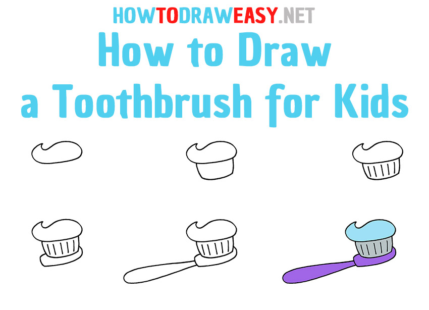 Cách vẽ bàn chải đánh răng từng bước