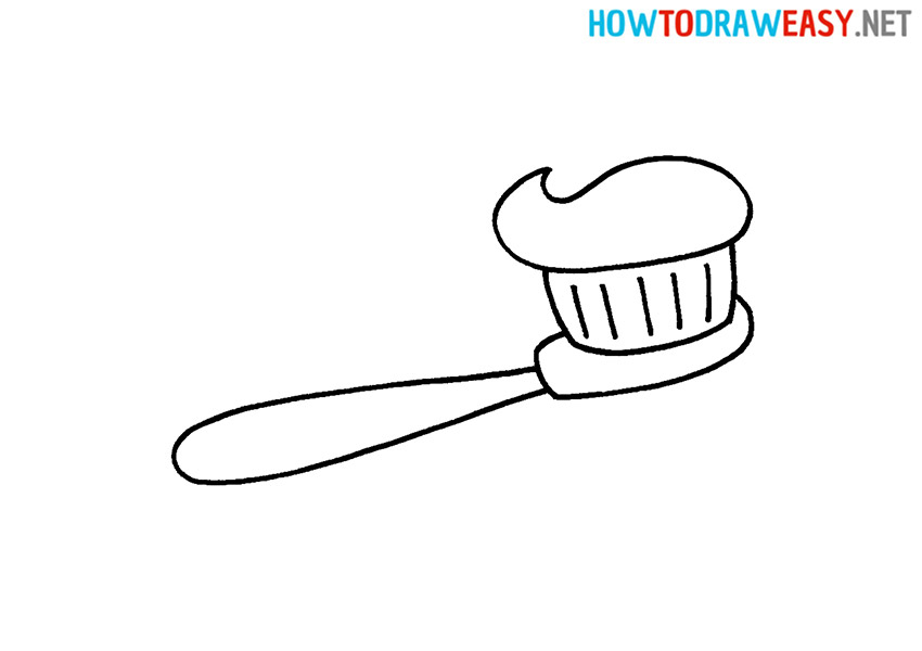 Cách vẽ bàn chải đánh răng