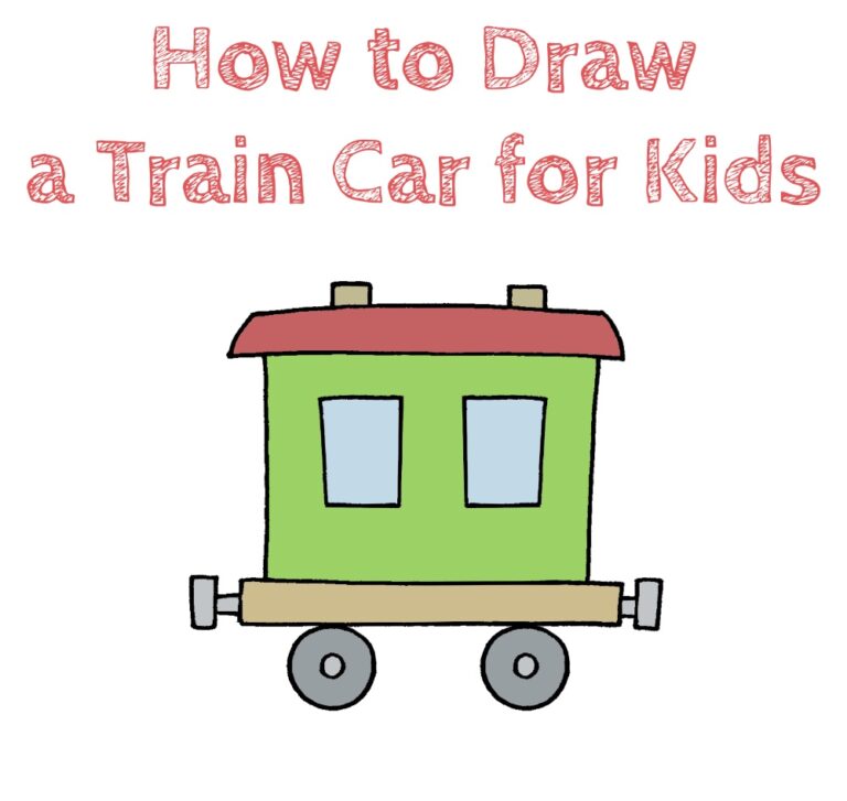 How to Draw a Train Car for Kids How to Draw Easy