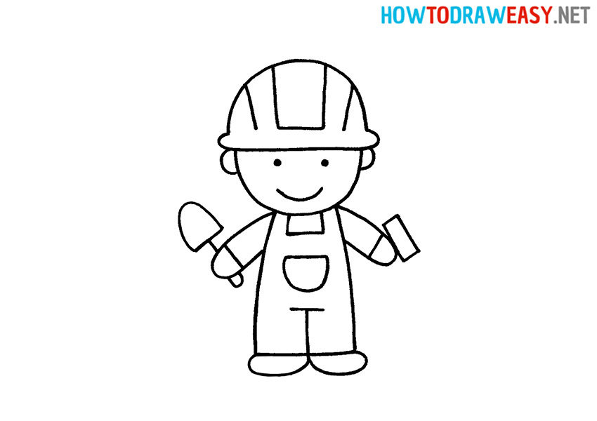 How to Draw a Worker Easy
