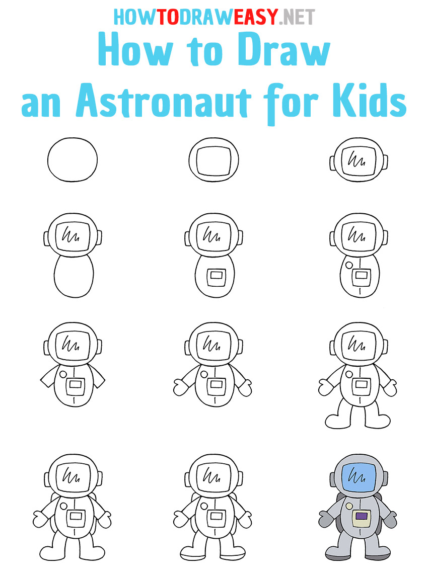 How to Draw an Astronaut for Kids How to Draw Easy