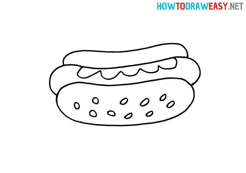 How to Draw an Easy Hot Dog