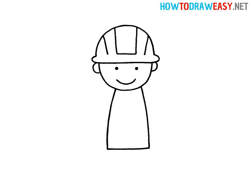 Worker Step by Step Drawing