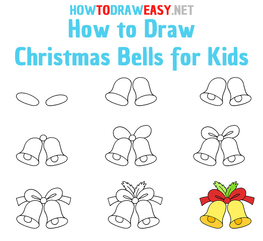 How to Draw Christmas Bells Step by Step