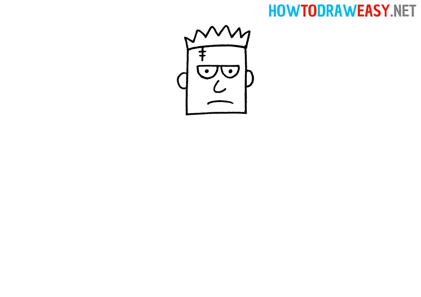 How to Draw Frankenstein Head