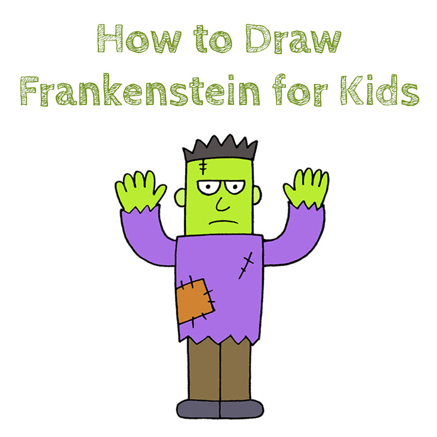 How to Draw Frankenstein for Kids
