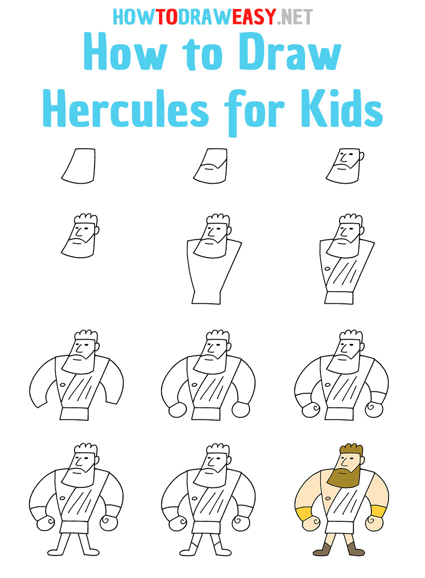 How to Draw Hercules Step by Step