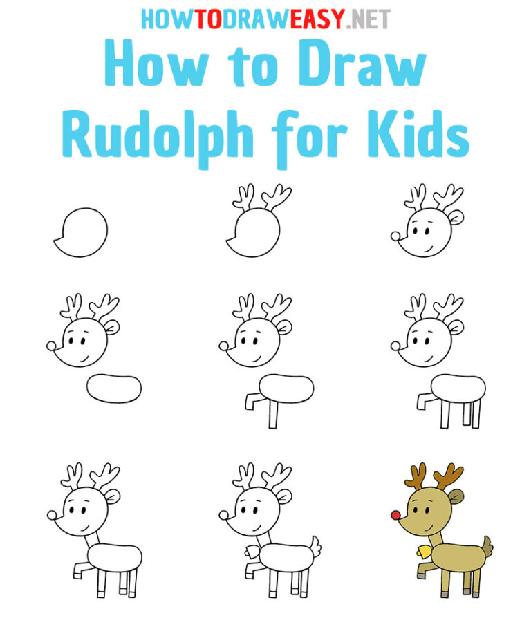 How to Draw Rudolph for Kids How to Draw Easy