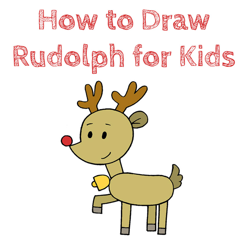 How to Draw Rudolph for Kids
