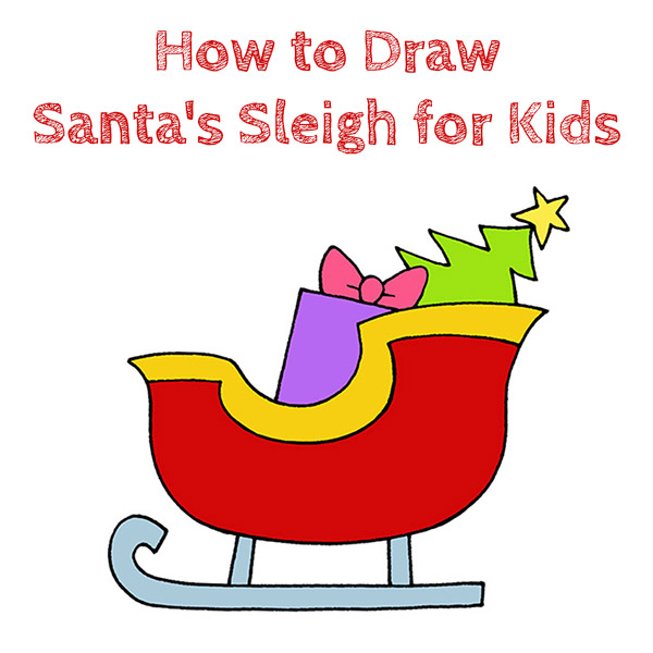 How to Draw Santa’s Sleigh for Kids