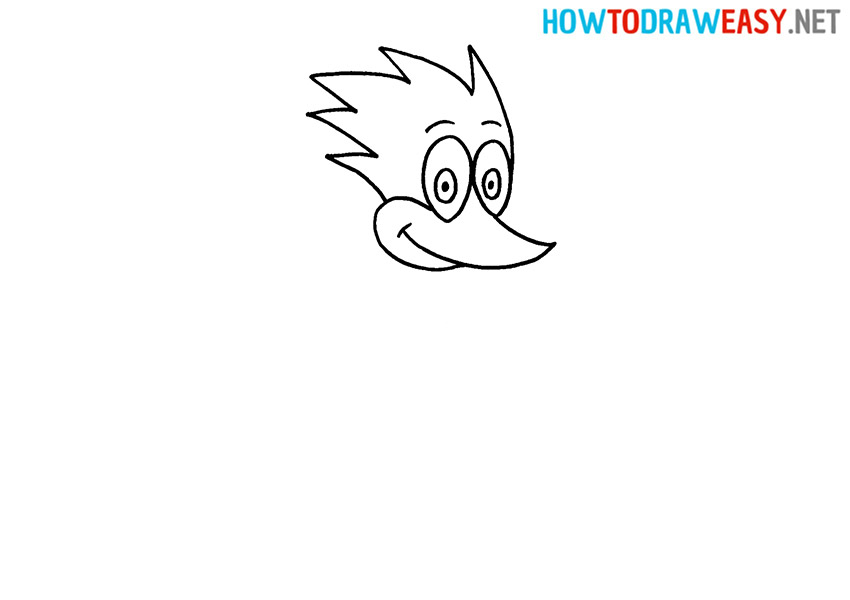 How to Draw Woody Woodpecker Face