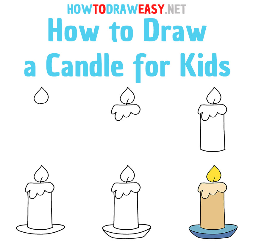 How to Draw a Candle Step by Step