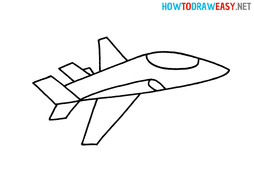 How to Draw a Cartoon Fighter Jet
