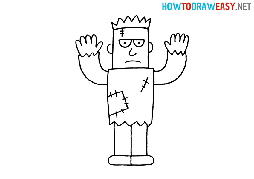 How to Draw a Cartoon Frankenstein