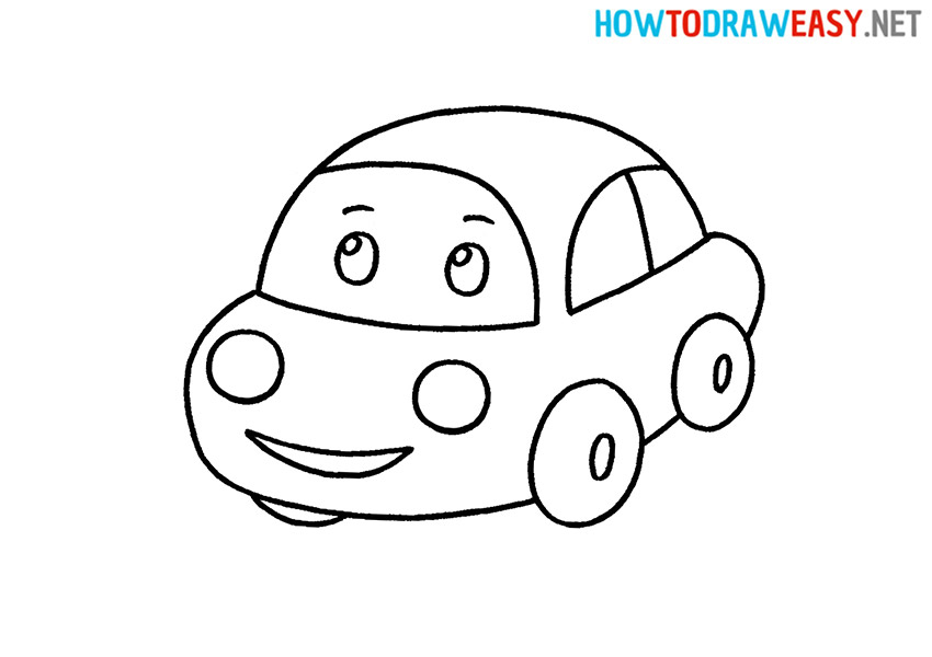 How to Draw a Cartoon Race Car