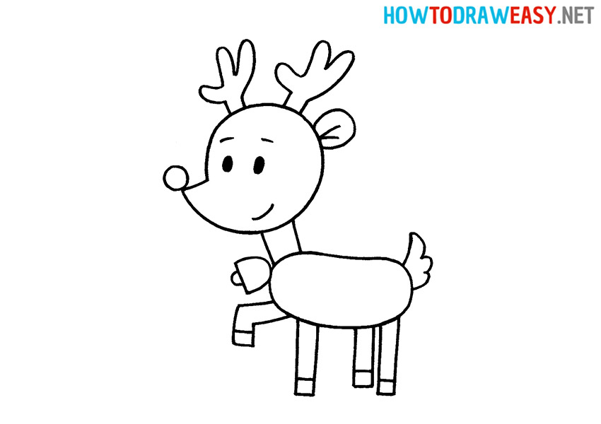How to Draw a Cartoon Rudolph
