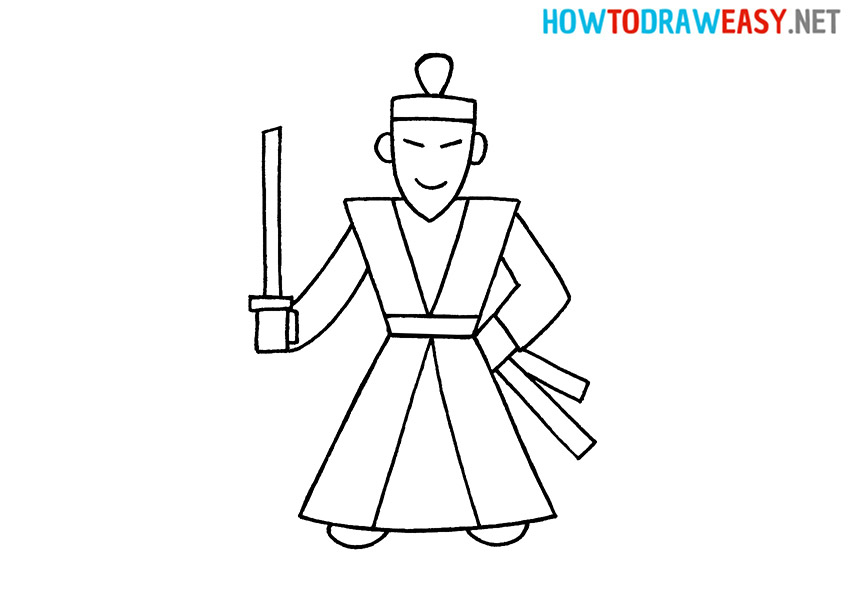 How to Draw a Cartoon Samurai