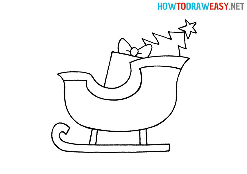 How to Draw a Cartoon Santa's Sleigh