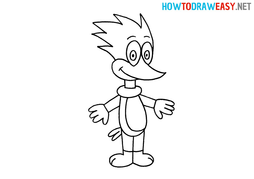 How to Draw a Cartoon Woody Woodpecker