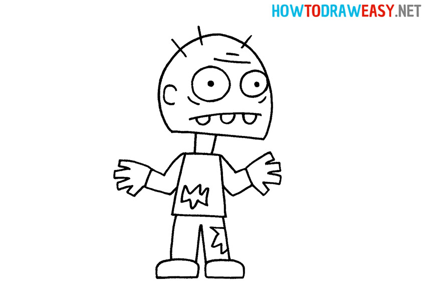 How to Draw a Cartoon Zombie