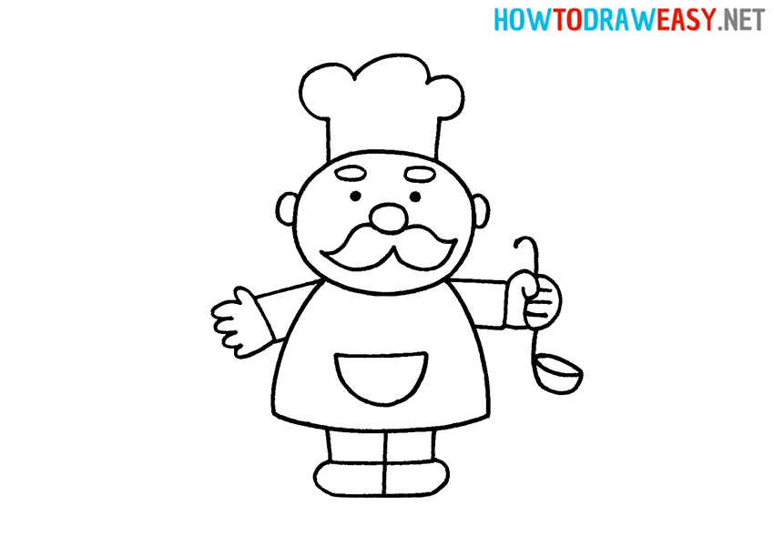 How to Draw a Chef Easy