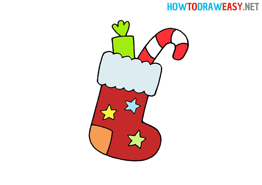 How to Draw a Christmas Stocking