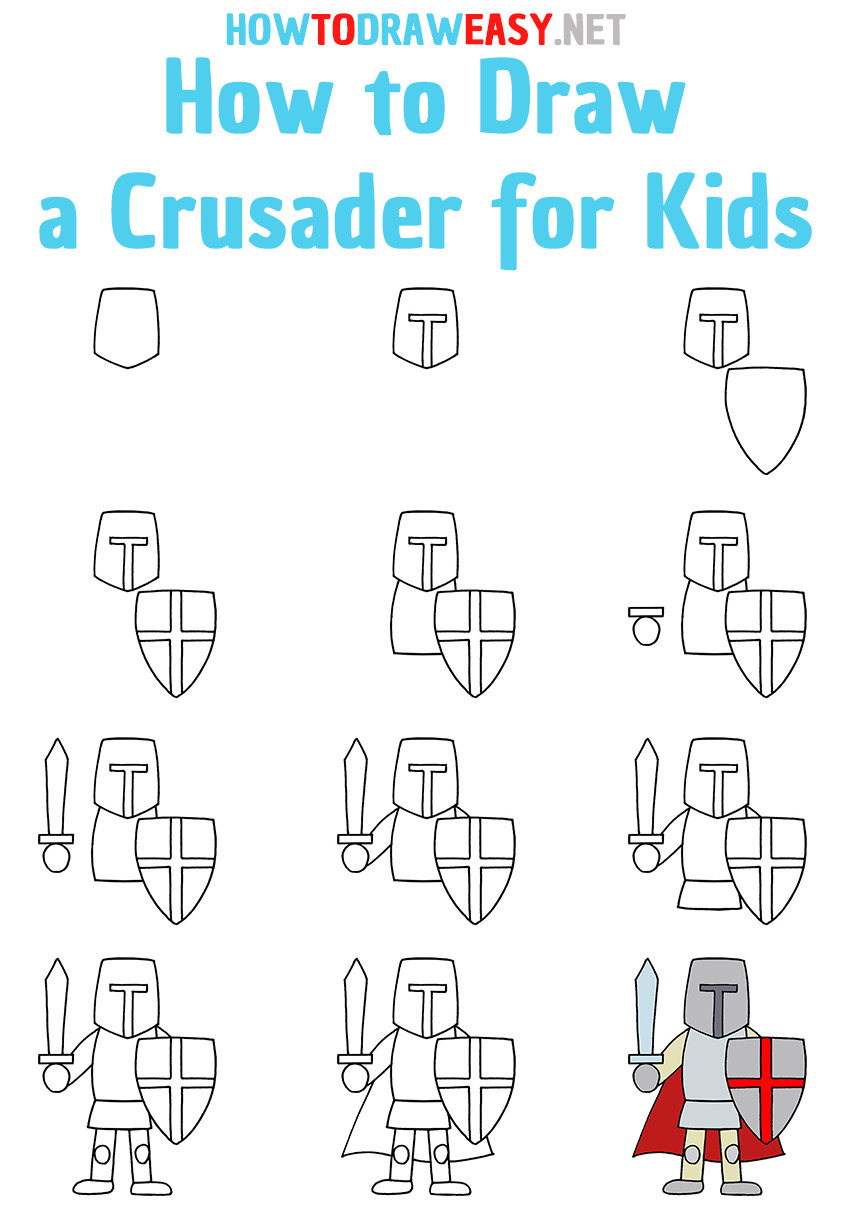 How to Draw a Crusader Step by Step