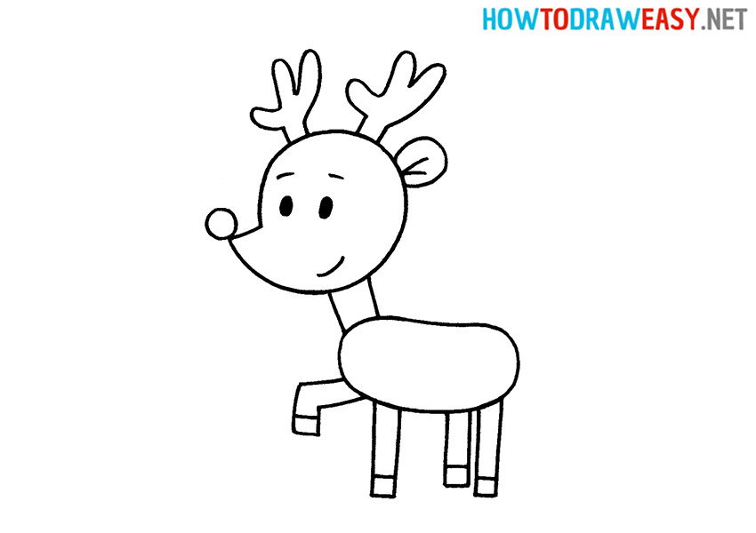 How to Draw a Cute Rudolph