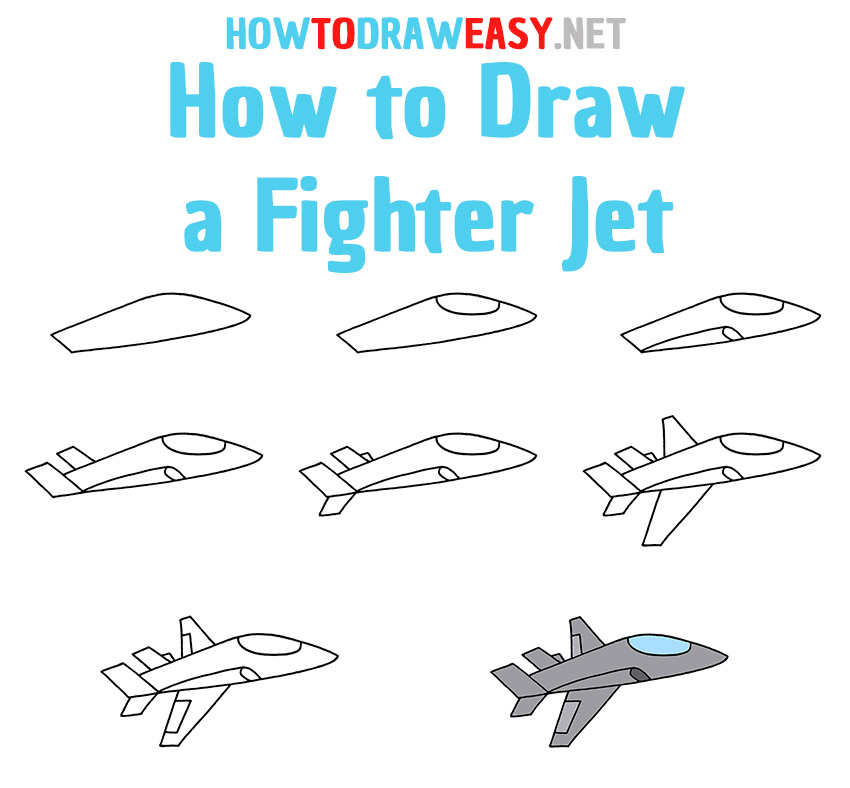 How to Draw a Fighter Jet Step by Step