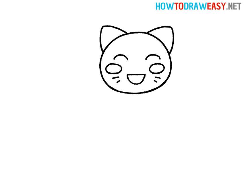 How to Draw a Kawaii Cat Face