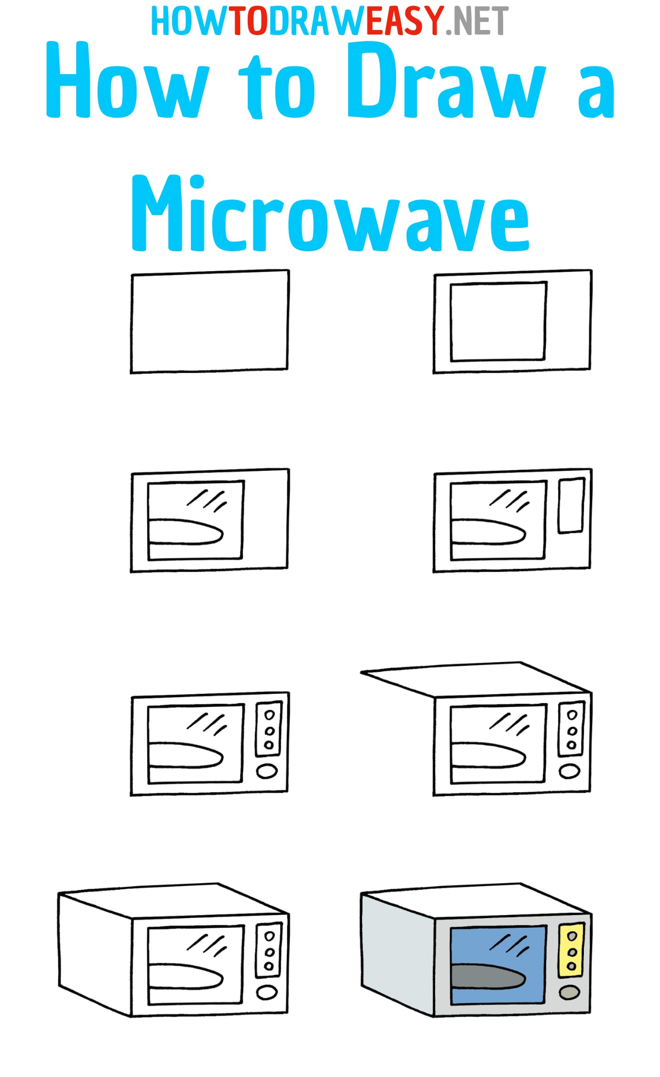 How to Draw a Microwave Step by Step