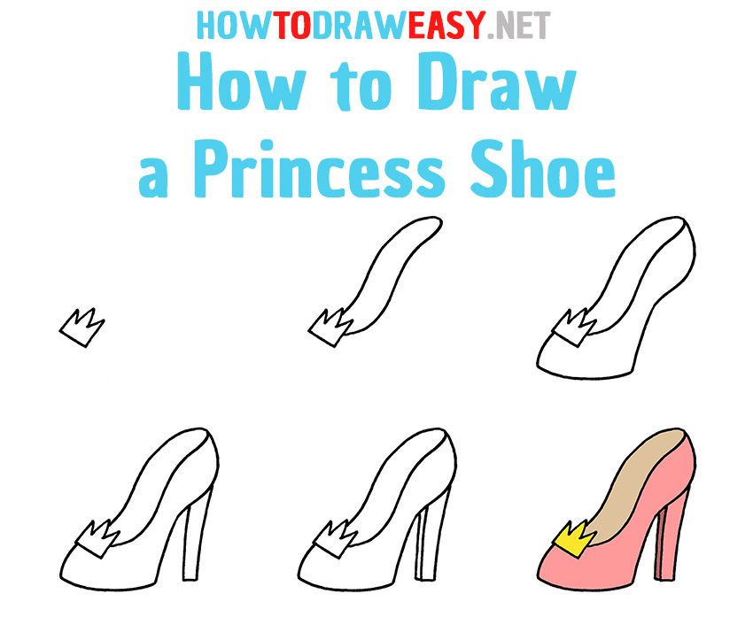 How to Draw a Princess Shoe Step by Step