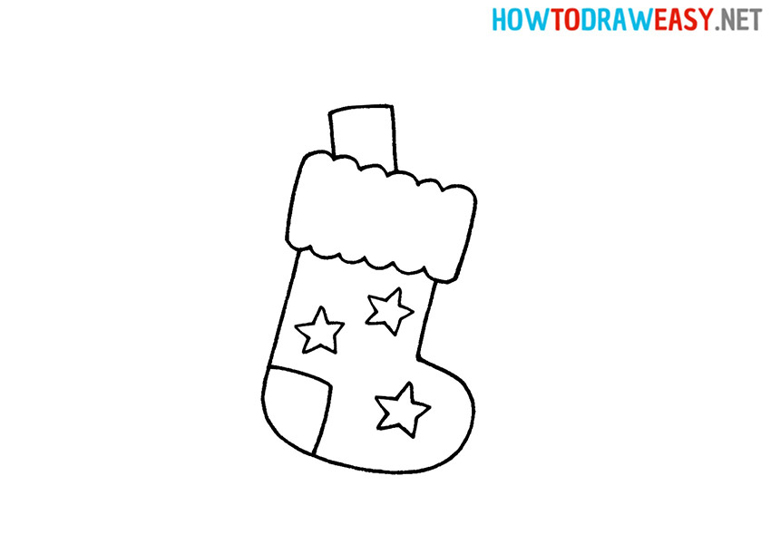 How to Draw a Simple Christmas Stocking